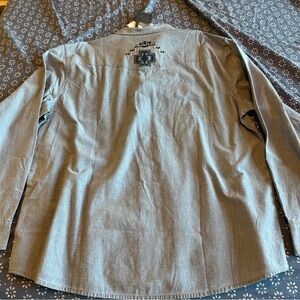 Pendleton Gray Button Down Shirt with Embroidery